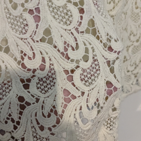 Buttery Cream Lace Cardigan - Blue Sky - Small - Bamboo & Cotton - Picture 3 of 7